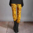 thumbnail image 2 of Womens Leggings Gold Sequin Glitter Print Buttery Soft Casual Trousers Tight Yoga Pants, 2 of 4