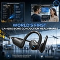 thumbnail image 4 of Open-Ear Bluetooth Headphones with 8MP Camera 1080P Recording Translation Sports Wireless Earbuds for Fitness Travel(Black), 4 of 6