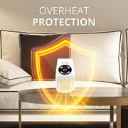 Aiwa Outlet Plug-in Electric Space Heater, Mini Heater with Adjustable Temperature Control, White