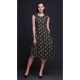 thumbnail image 3 of Bimba Robe d'Été Sans Manches à Col Rond pour Femmes, Imprimée de Trèfles Noirs et de Fleurs, Tenue Décontractée - XX-Grand, 3 of 6