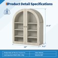 thumbnail image 2 of Litake Arched Wall Cabinet, Small Wall-Mounted Bathroom Medicine Cabinet with Acrylic Doors & Adjustable Shelves, Space-Saving Storage Organizer for Kitchens, Apartments, Black/Natural, 2 of 6
