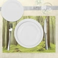 thumbnail image 3 of Ambesonne Forest Place Mats Set of 4, Misty Spring Nature, Standard Size, Green Beige, 3 of 6