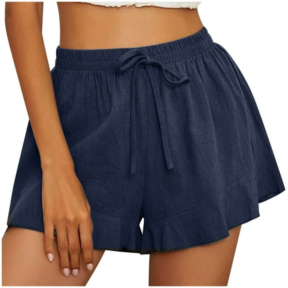 Edvintorg Women's Shorts 2023 Summer Clearance High Waisted Sports Shorts Clearance Loose Bottoms Female Casual Elastic Waist Hot Pants Solid Color Homewear Short Feminino
