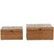 thumbnail image 1 of Deco 79 Caja decorativa geométrica de madera con textura cóncava de panal de abeja, cajas decorativas de recuerdos con perillas negras, juego de 2 cajas de almacenamiento de 10.0 in y 8.0 in de ancho,, 1 of 1