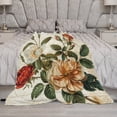 thumbnail image 5 of Vintage Elegant Rustic Floral Botanical French Decorative Flannel Blanket 50"x60" Shabby Chic Farmhouse Plush And Warm Fleece Blanket for Bed Sofa Couch Throw Blanket, 5 of 8