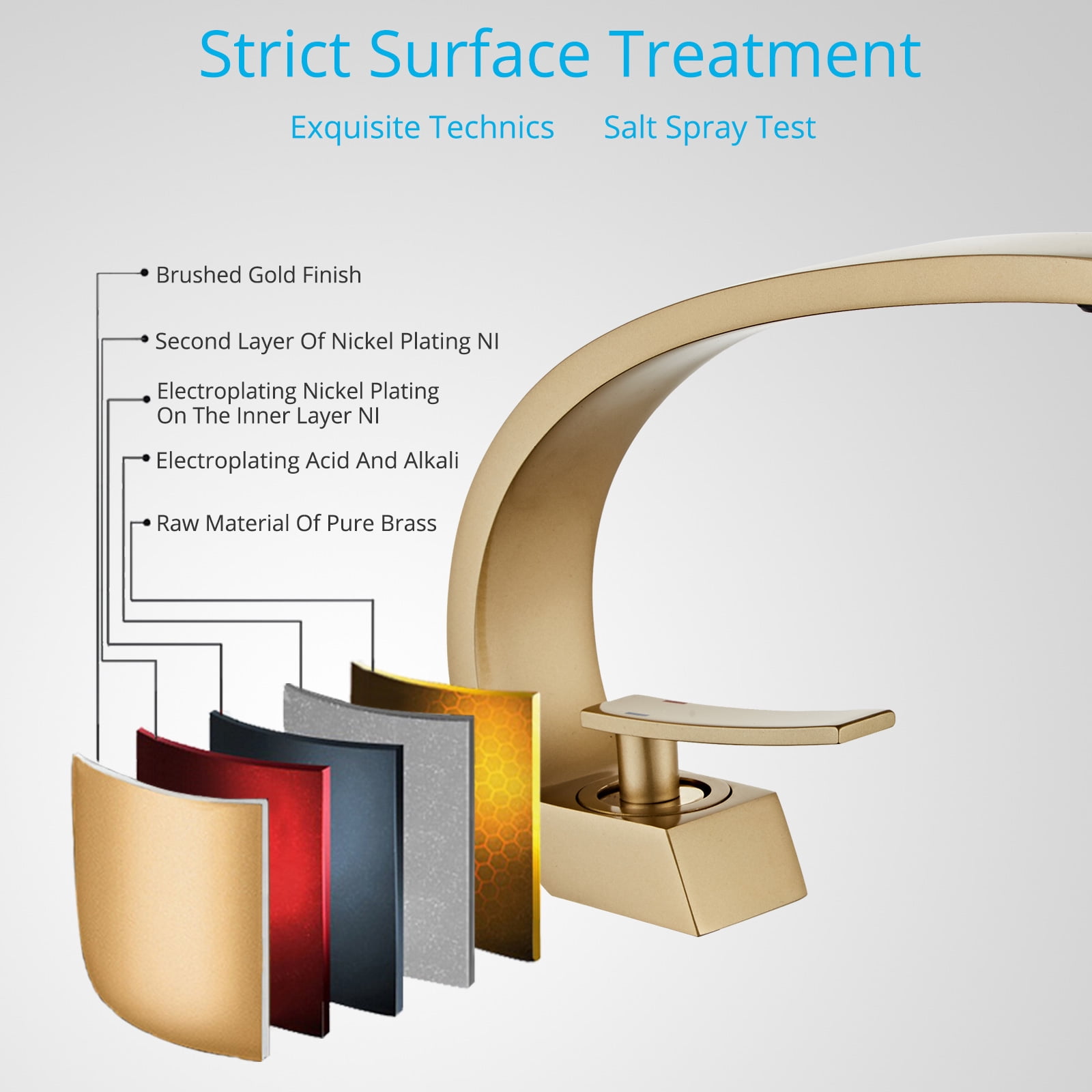 Wovier Matte Gold Bathroom Sink Faucet with Supply Hose,Unique Design Single Handle Single Hole Lavatory Faucet,Basin Mixer Tap Commercial