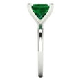 thumbnail image 3 of Clara Pucci 14K White Gold Solid Gold Emerald Solitaire Anniversary Ring for Women - 3 cttw Princess Cut, 3 of 8