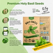 Organo Republic Holy Basil Seeds 0.5 g – 1,400 Non‑GMO Heirloom Basil Seeds – Indoor and Outdoor Herb Seed Packet for Home Garden, Culinary & Medicinal Planting