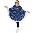thumbnail image 3 of PAVILIA Wearable Blanket for Adult Women, Cozy Plush Fleece Blanket Poncho Cape with Hood, Super Soft Shawl, Angel Wrap Throw for Office, Snowflake Blue, 3 of 10