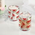 thumbnail image 2 of Yayeee 2 Pack Qtip Holder Bathroom Cotton Swab Canister with Lid Clear Dispenser Set, Watermelon Pattern, 2 of 6