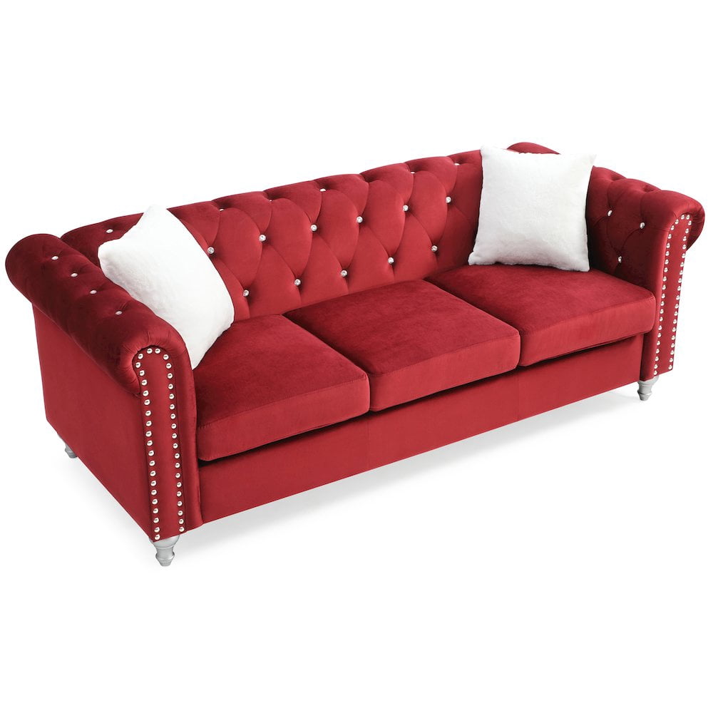 Glory Furniture Raisa Sofa in Burgundy Color