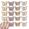 thumbnail image 1 of 20 piezas de adornos para uñas 3D, diamantes de imitación con forma de mariposa en 3D, gemas de metal con purpurina, accesorios para uñas, 1 of 6