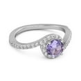 thumbnail image 2 of Genuine 0.25 Ctw Amethyst 925 Sterling Silver Women Valentines Day Gifts Ring, 2 of 3