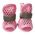 thumbnail image 2 of Dog Shoes for Hot Pavement, Breathable Mesh Summer Dog Boots, Non-Slip Paw Protector for Small Medium Dogs, Beach Walking, Pink, 2 of 7