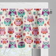 thumbnail image 3 of Ambesonne Owls Valance Pack of 2, Happy Modern, 42"X18", Orange Fuchsia Seafoam, 3 of 5
