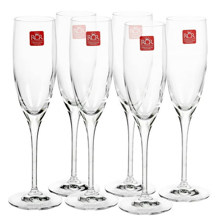 RCR Cristalleria Italiana Toscana Crystal Champagne Flutes, Crystal  Champagne Glasses, Set of 6 – BrickSeek