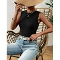 thumbnail image 2 of Zeagoo Women's High Neck Tank Top Casual Business Slim Fitted Ribbed Basic Tank Tops Summer Sleeveless Shirts, 2 of 5