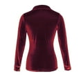 thumbnail image 5 of Penkiiy Women's Ladies Round Neck Loose Tops Casual Print T-Shirts Long Sleeve Blouse XL Wine, 5 of 5