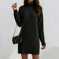 thumbnail image 2 of larppty Women Oversized Sweater Dress Turtleneck Batwing Long Sleeve Ribbed Knit Loose 2025 Fall Winter Casual Short Dress（Black，XL）, 2 of 8