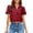 Wine, variant on LIUJUNSHOP Womens Cropped Button Down Shirt Drawstring Waist Blouse Short Sleeve Casual Loose Fit Tops Summer Crop Shirts