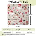 thumbnail image 2 of Beige Christmas Santa and Reindeer Pattern Square Fitted Tablecloth with Elastic Edge,Square Table Cover,Washable Elastic Table Cover for Home Kitchen Party Decor 36"x36", 2 of 6