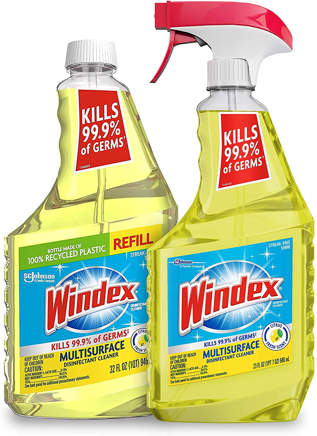 Windex Disinfectant Cleaner Multisurface Spray Bundle, Includes a 23