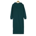 thumbnail image 6 of DondPO Maxi Dress for Women Hoodie Dress Women's Loose Hooded Long Dress Padded Sweatshirt Casual Fashion Dress Large Pocket Dress Casual Dresses Long Sleeve Dress Green Dress 3XL, 6 of 8