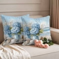 thumbnail image 2 of Hydrangeas Flowers Outdoor Waterproof Pillow Covers, Coastal Seaside Starfish Summer Decorative Square Throw Pillowcase Sofa Cushion Sham for Patio/Couch/Chair, 20"x20" 2 Pack, 2 of 8