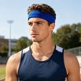 thumbnail image 6 of Stretchy Cotton Terry Sweat Wicking Sports Headbands Non Wide Knit Workout Hair Bands Moisture Absorbing Athletic Head Wraps for Running Cycling Yoga Gym Outdoor Exercise, 6 of 8