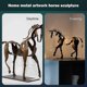 thumbnail image 2 of Metal Horse Sculpture, LED Modern Horse Handicraft Statue Figurine, Hollow tabletop decorative metal ornaments, 2 of 4