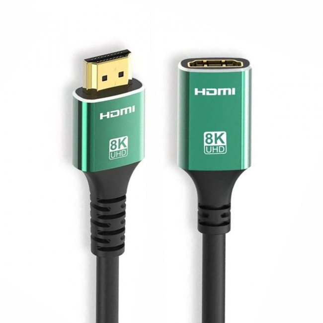 Cablecc Cavo Prolunga HDMI 2.1 Maschio-Femmina 1,5m – 8K@60Hz / 4K@120Hz – 48Gbps Con Audio 3D – Connettori Oro