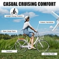 thumbnail image 5 of Ktaxon 26 Inch Folding Beach Cruiser Bike, 7 Speed Womens Bike with Foldable Basket, Lock & Rack, White, 5 of 9
