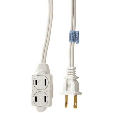 GE&reg; 3-Outlet Polarized Indoor Extension Cord with Twist-to-Close Outlet Covers (9 Feet).