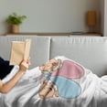 thumbnail image 3 of Gender Reveal Soft Flannel Fleece Throw Blanket, Babies with Stork Mythical Congratulation Playroom Baby Shower Kids Theme, Cozy Plush for Indoor and Outdoor Use, 50" x 60", Multicolor, by Ambesonne, 3 of 5