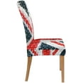 thumbnail image 3 of KXMDXA Union Jack Flag Painted on a Brick Wall Stretch Chair Cover Protector Seat Slipcover for Dining Room Hotel Wedding Party Set of 1, 3 of 5