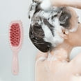 thumbnail image 2 of Unique Bargains Wave Edge Hair Shampoo Brush for Head Massage and Scalp Care Deep Pink, 2 of 6