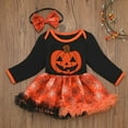 thumbnail image 2 of Mercatoo My 1st Halloween Outfit Baby Girls Pumpkin Romper Tutu Dress Headband Set Birthday P𝐚rty Dress up 𝐂ostume 2pcs Set, 2 of 9