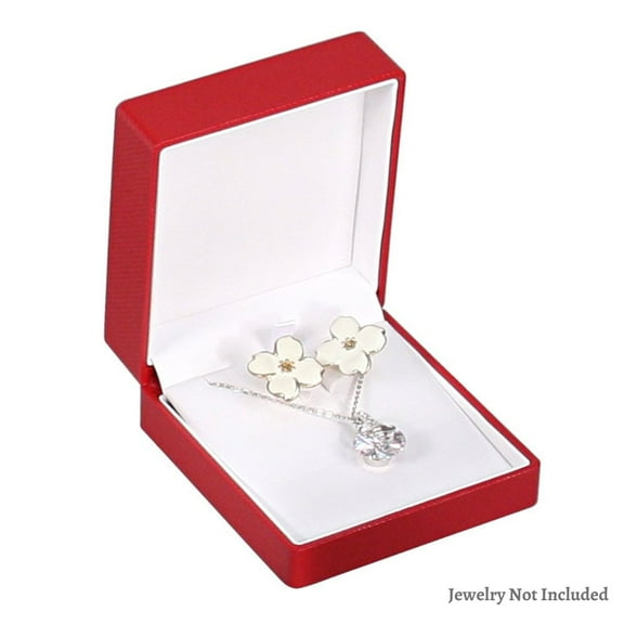 New Novel Box Premium Red Textured Jewelry Earring Pendant Combination Box