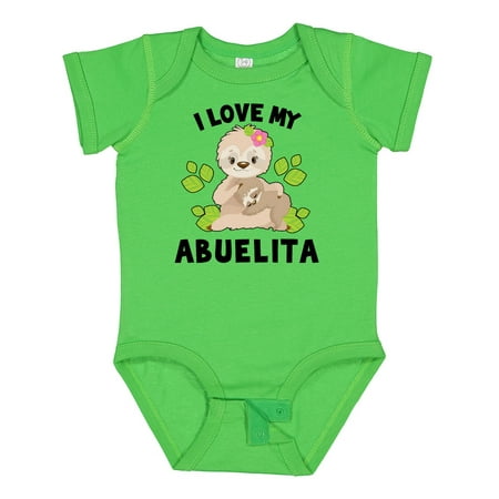 

Inktastic Cute Sloth I Love My Abuelita with Green Leaves Gift Baby Boy or Baby Girl Bodysuit