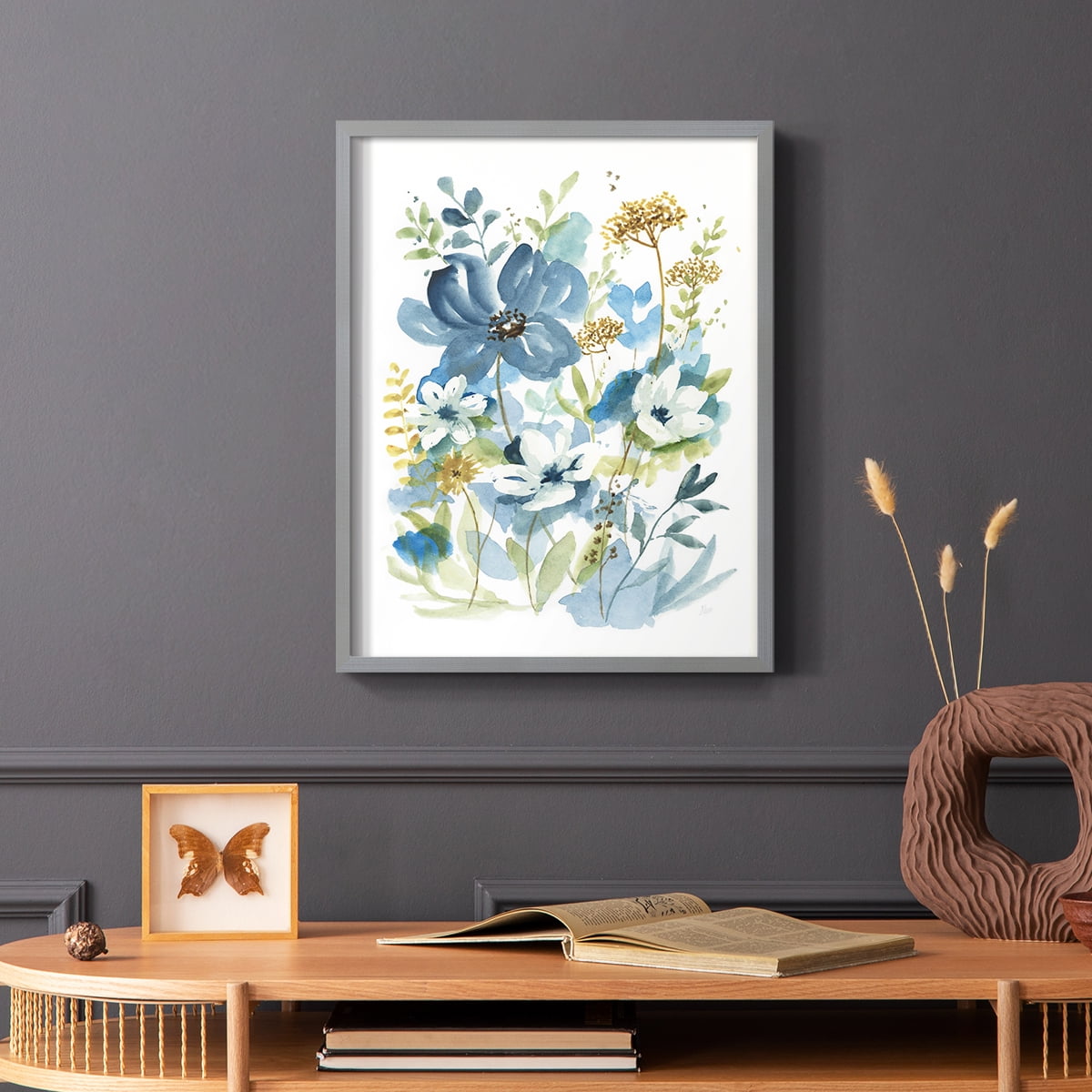 Wild Medley I Framed Print in Gray Solid Wood 22 x 28 Framed Print