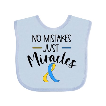 

Inktastic No Mistakes Just Miracles Down Syndrome Awareness Gift Baby Boy or Baby Girl Bib