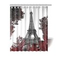 thumbnail image 1 of Famoso edificio decoración París Torre Eiffel paisaje urbano flor roja tela de poliéster baño personalizado Showe, 1 of 2