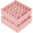 thumbnail image 1 of HAYAN Sock Organizer Drawer Organizer - 2 Packs Underwear Organizer, 24 Cells Collapsible Closet Organizers and Storage Sock Holders Organizers for Storing Socks, Ties, Belts(Pink), 1 of 1