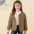 thumbnail image 6 of Miluxas Boys Girls Fleece Lined Jacket Collarless Short Cotton Padded Coat Kids Winter Warm Inner Liner Slim Outwear Coffee 13-14 Years, 6 of 6