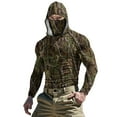 thumbnail image 2 of Qgtaibl Men's Camouflage Hoodies UV Sun Protection S Long Sleeve Performance Gym Shirts Lightweight Running Jogging Workout Tops (001 Camouflage), 2 of 9