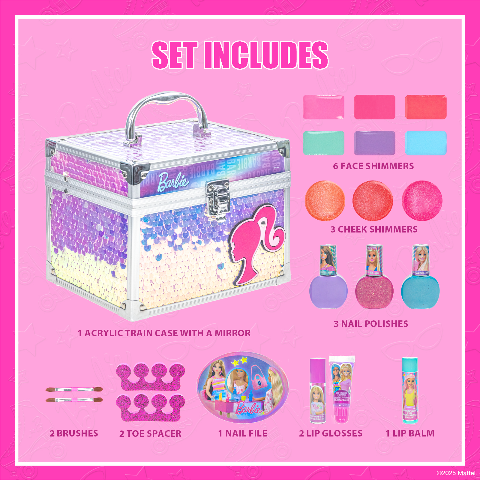 Townley Girl Barbie Makeup Train Case for Kids photo 3