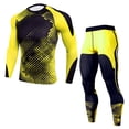 thumbnail image 1 of Minnieouse Ropa interior térmica masculina, traje de compresión, Calzoncillos largos, invierno, ajustados, función deportiva al aire libre, conjuntos de ropa Amarillo SG, 1 of 6
