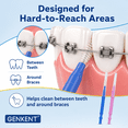thumbnail image 2 of GENKENT Interdental Brush for Adults & Teens, 64 Count Reusable Interdental Brushes Between Teeth for Teeth Cleaning & Plaque Removal, Safe for Braces & Dental Devices, (2.5mm+3mm), 2 of 8