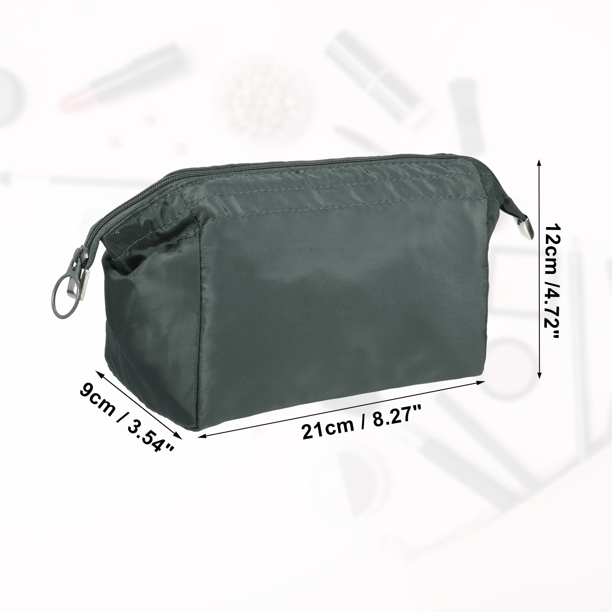 Unique Bargains Women Durable Makeup Bag for Business Travel Vacation Wedding Gym Gray