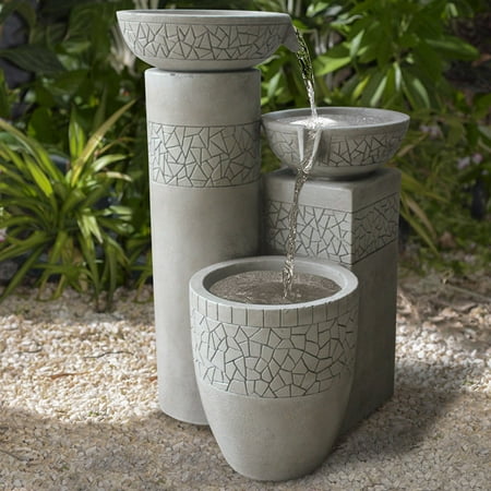 Natural Bamboo Cascade Fountain - Smart Solar Cascading Solar on Demand Fountain